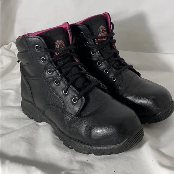 Brahma Boots Black Leather Pink Liner Women’s Sz 7 - Picture 3 of 13